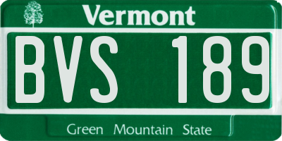 VT license plate BVS189