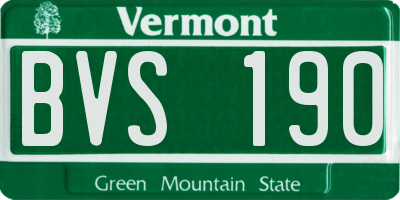 VT license plate BVS190