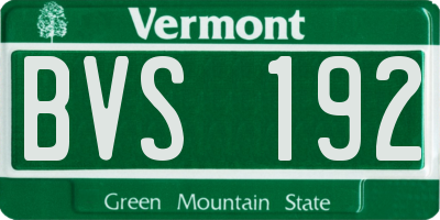 VT license plate BVS192
