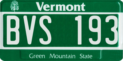 VT license plate BVS193