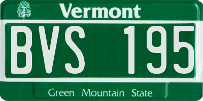 VT license plate BVS195