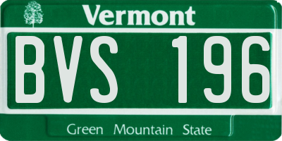 VT license plate BVS196