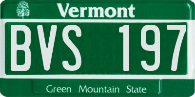 VT license plate BVS197