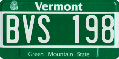 VT license plate BVS198