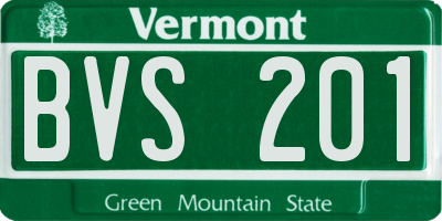 VT license plate BVS201