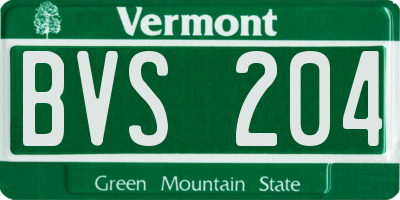 VT license plate BVS204