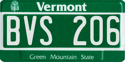 VT license plate BVS206
