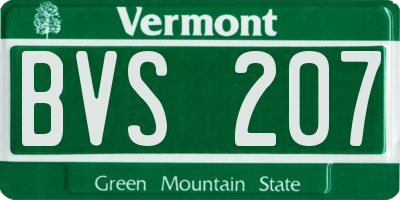 VT license plate BVS207