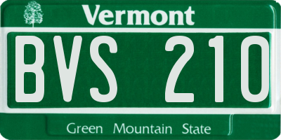 VT license plate BVS210