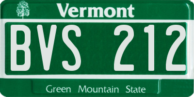VT license plate BVS212