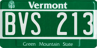 VT license plate BVS213