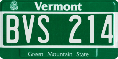 VT license plate BVS214