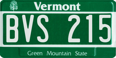 VT license plate BVS215