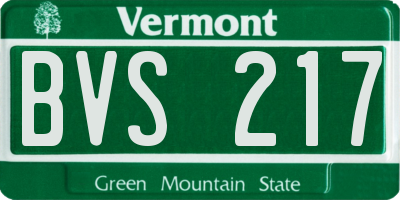 VT license plate BVS217