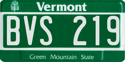 VT license plate BVS219
