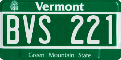 VT license plate BVS221