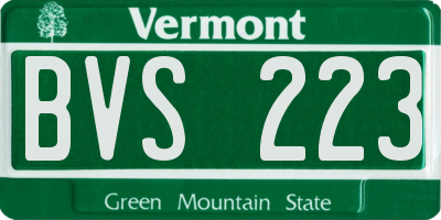 VT license plate BVS223