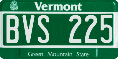 VT license plate BVS225