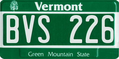 VT license plate BVS226