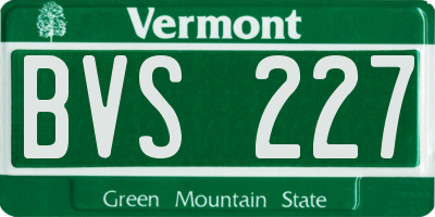 VT license plate BVS227