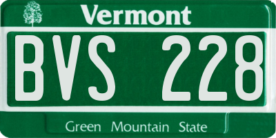 VT license plate BVS228
