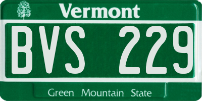 VT license plate BVS229
