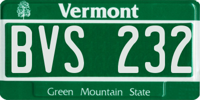 VT license plate BVS232