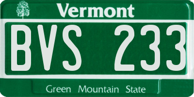 VT license plate BVS233