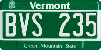 VT license plate BVS235