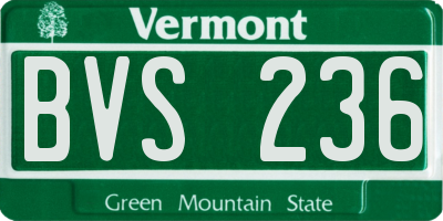 VT license plate BVS236