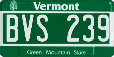 VT license plate BVS239