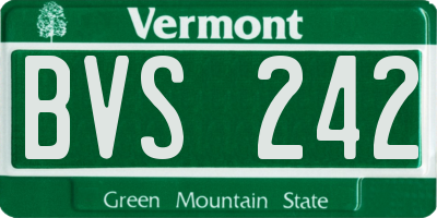 VT license plate BVS242
