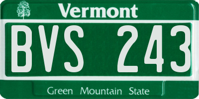 VT license plate BVS243