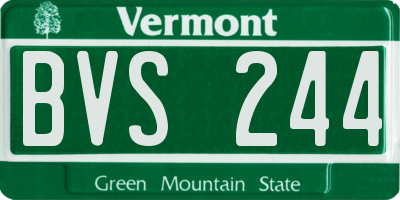 VT license plate BVS244