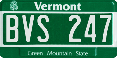VT license plate BVS247