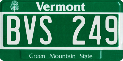 VT license plate BVS249
