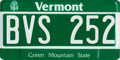 VT license plate BVS252