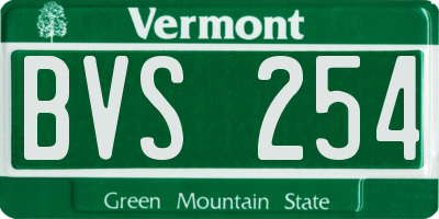 VT license plate BVS254