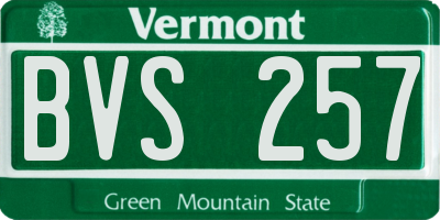 VT license plate BVS257