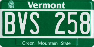 VT license plate BVS258