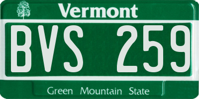VT license plate BVS259