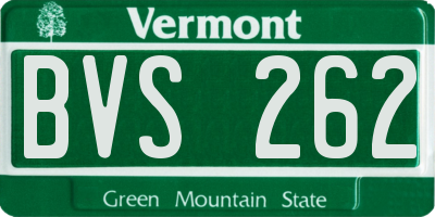 VT license plate BVS262