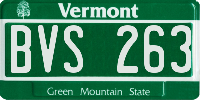 VT license plate BVS263