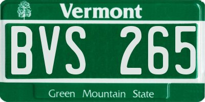 VT license plate BVS265