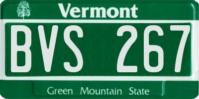 VT license plate BVS267