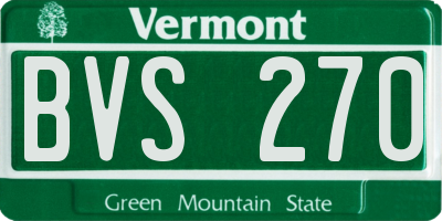 VT license plate BVS270
