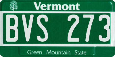VT license plate BVS273