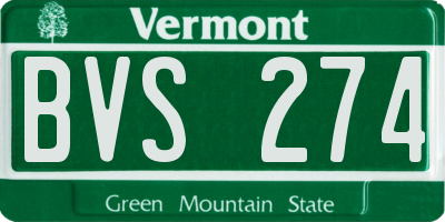 VT license plate BVS274