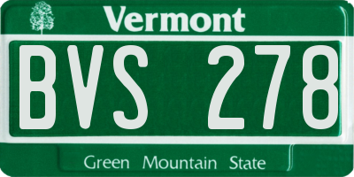 VT license plate BVS278