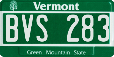 VT license plate BVS283